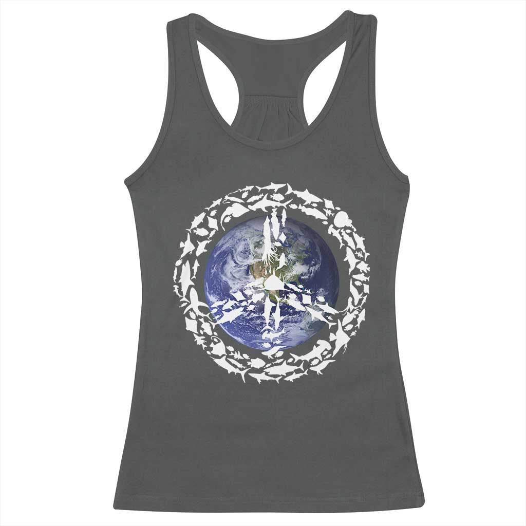 Earth Day Racerback Tank Top Save the Planet Peace Sign Positive Vibes