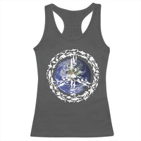 Earth Day Racerback Tank Top Save the Planet Peace Sign Positive Vibes