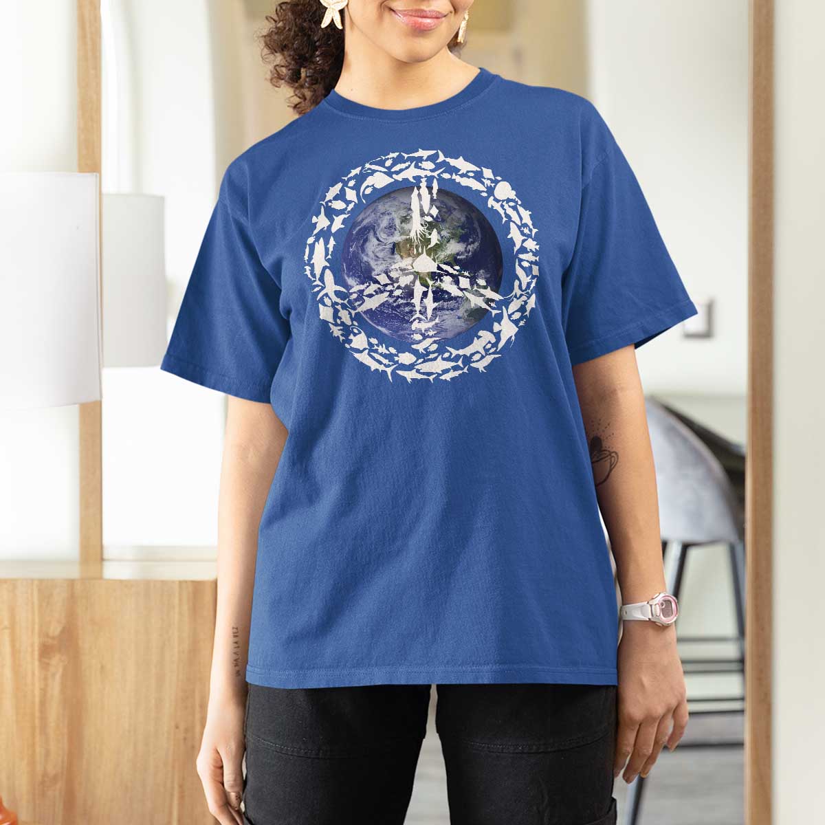 Earth Day T Shirt For Women Save the Planet Peace Sign Positive Vibes