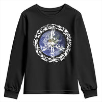 Earth Day Youth Sweatshirt Save the Planet Peace Sign Positive Vibes