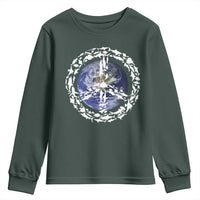 Earth Day Youth Sweatshirt Save the Planet Peace Sign Positive Vibes