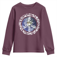 Earth Day Youth Sweatshirt Save the Planet Peace Sign Positive Vibes