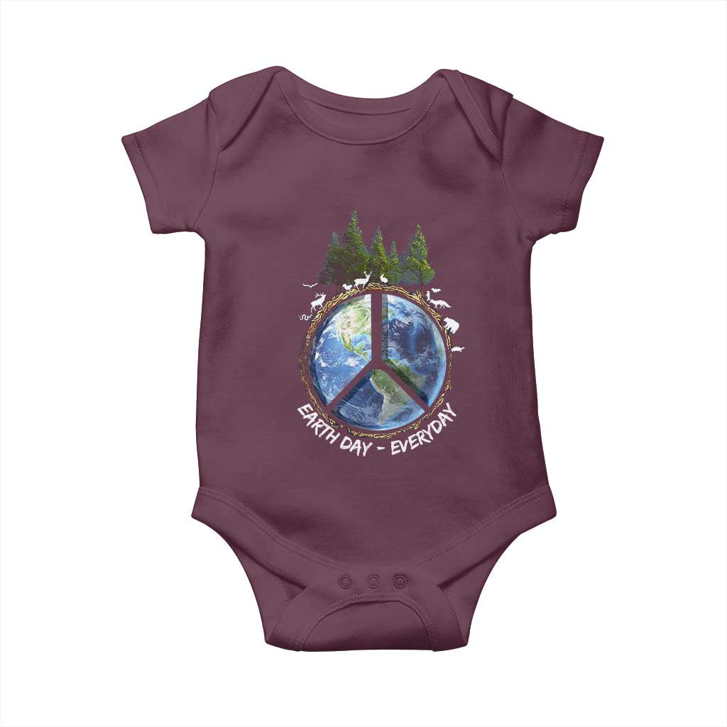 Earth Day Baby Onesie Everyday Peace Sign Positive Vibes