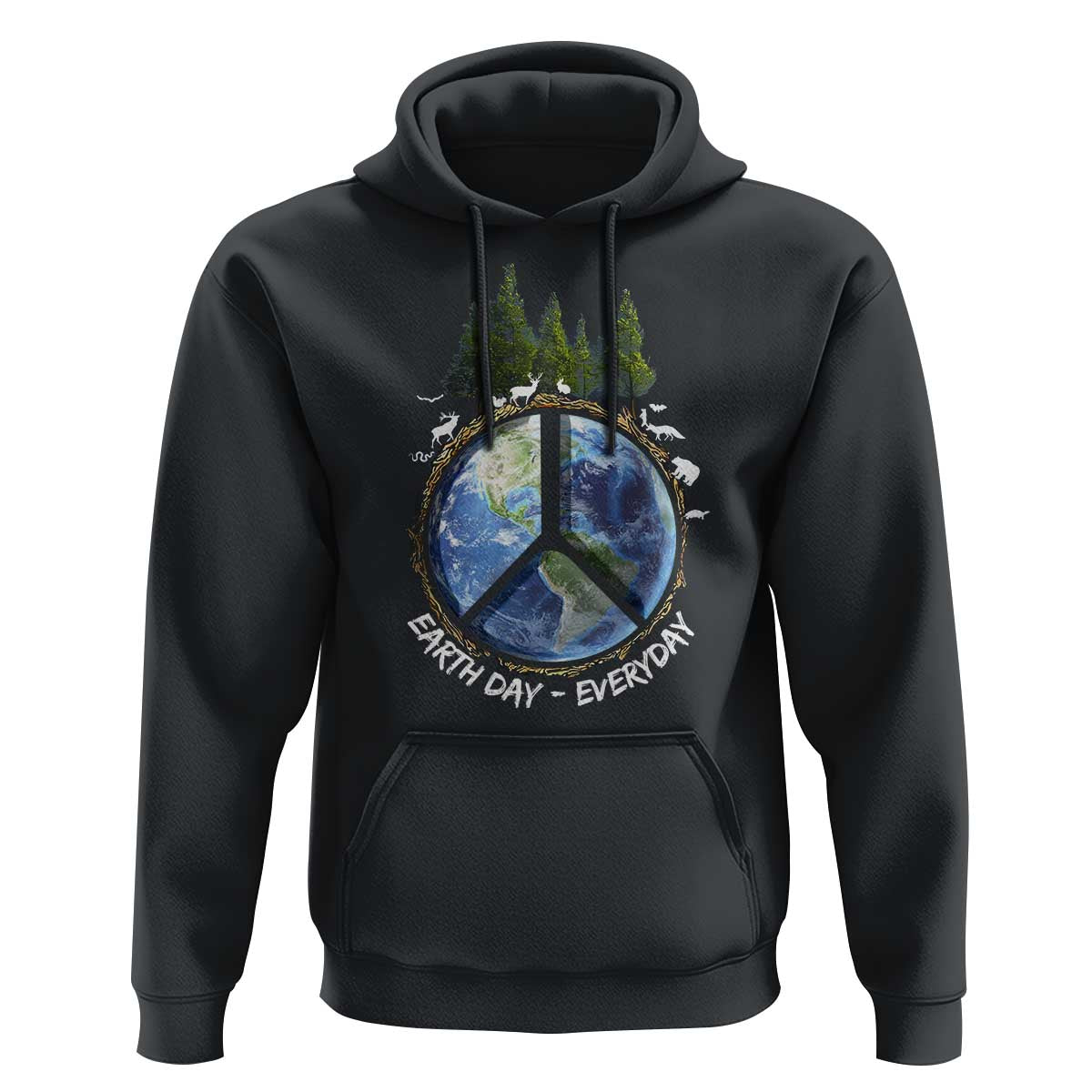 Earth Day Hoodie Everyday Peace Sign Positive Vibes