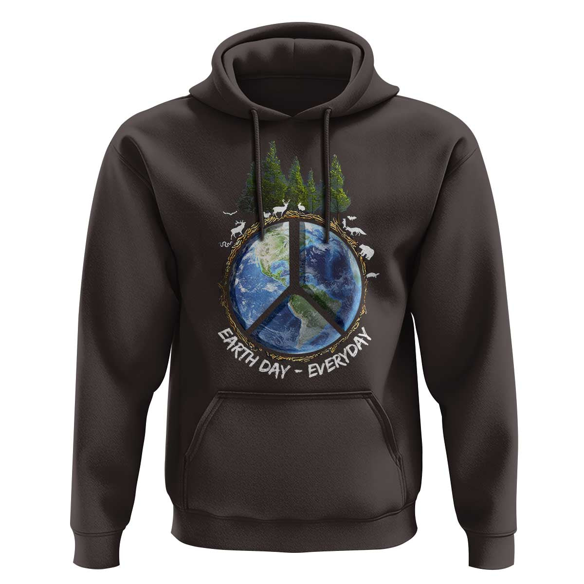 Earth Day Hoodie Everyday Peace Sign Positive Vibes
