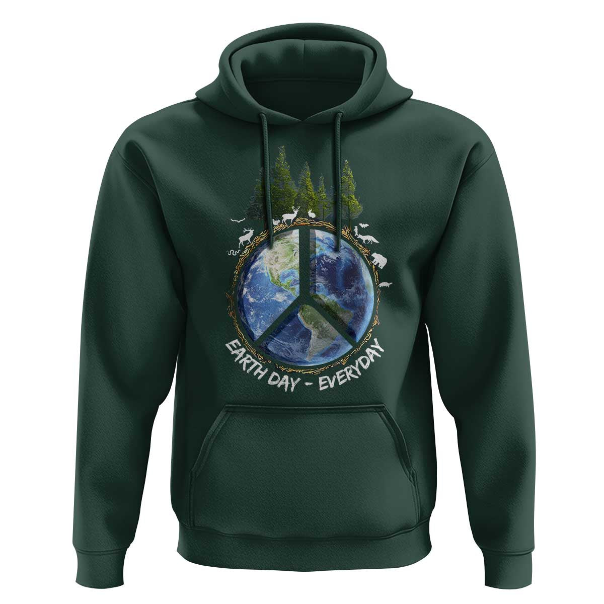 Earth Day Hoodie Everyday Peace Sign Positive Vibes