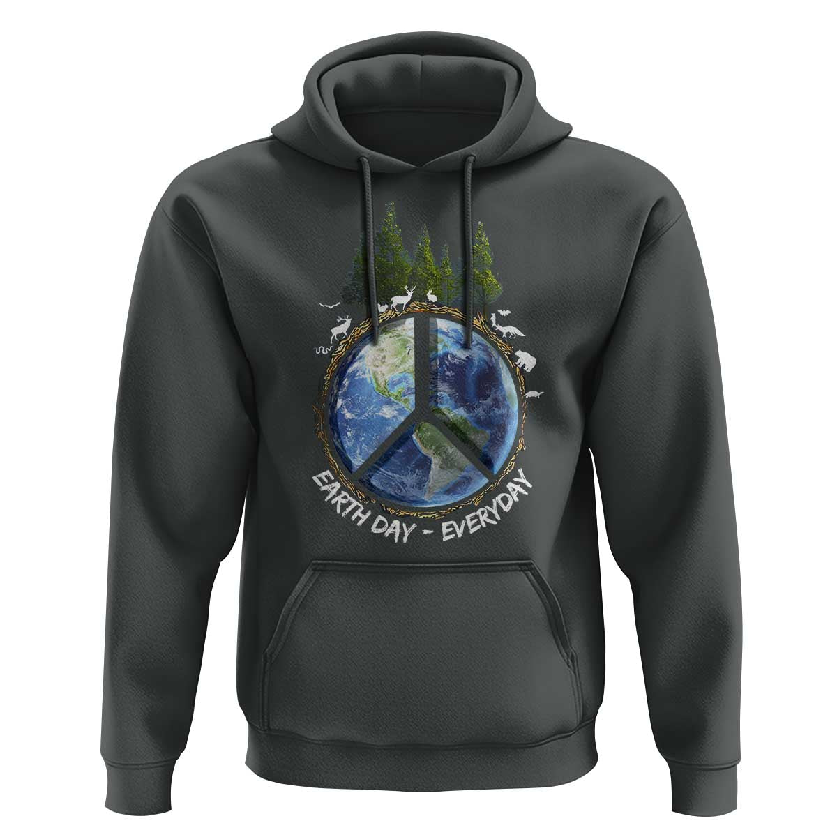 Earth Day Hoodie Everyday Peace Sign Positive Vibes