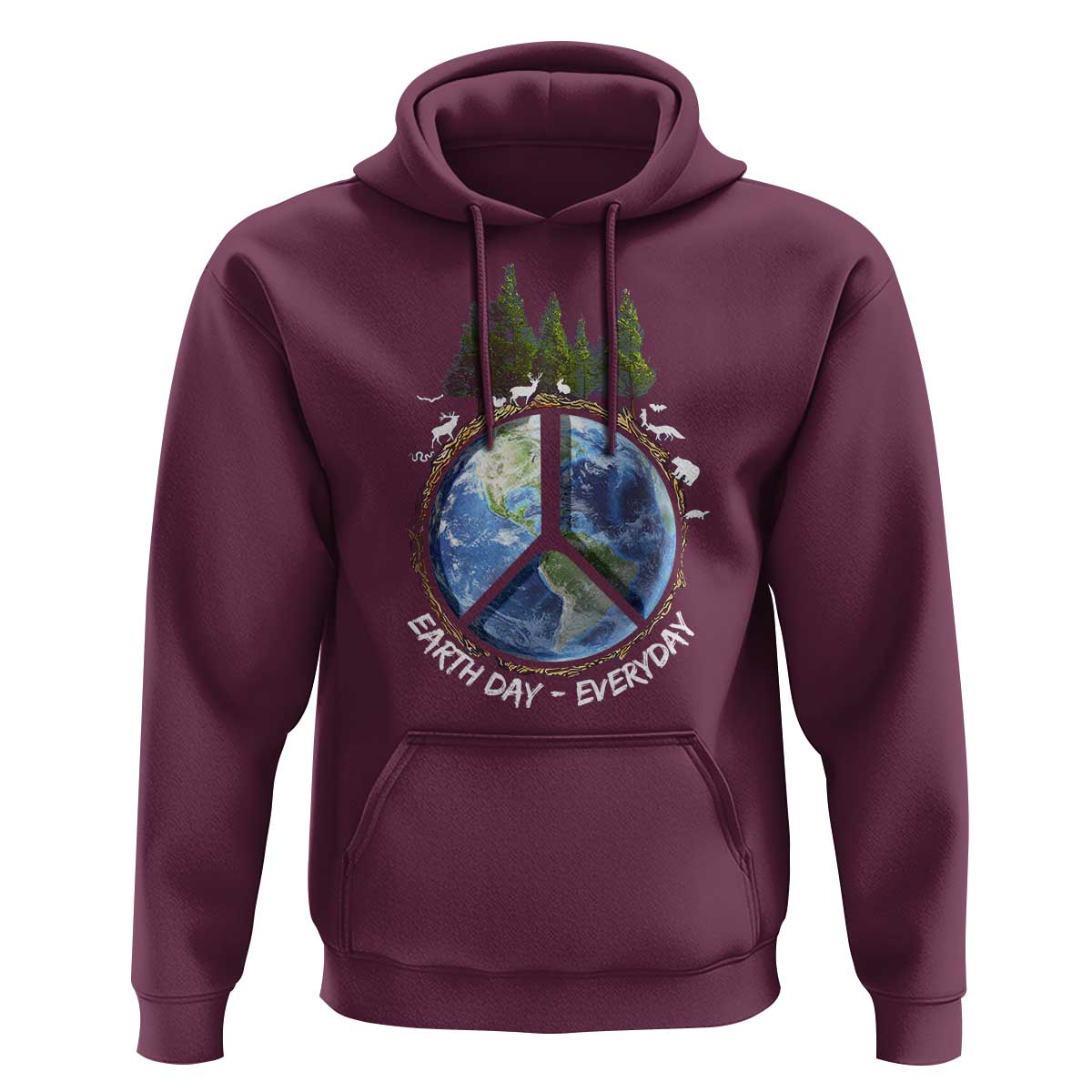 Earth Day Hoodie Everyday Peace Sign Positive Vibes