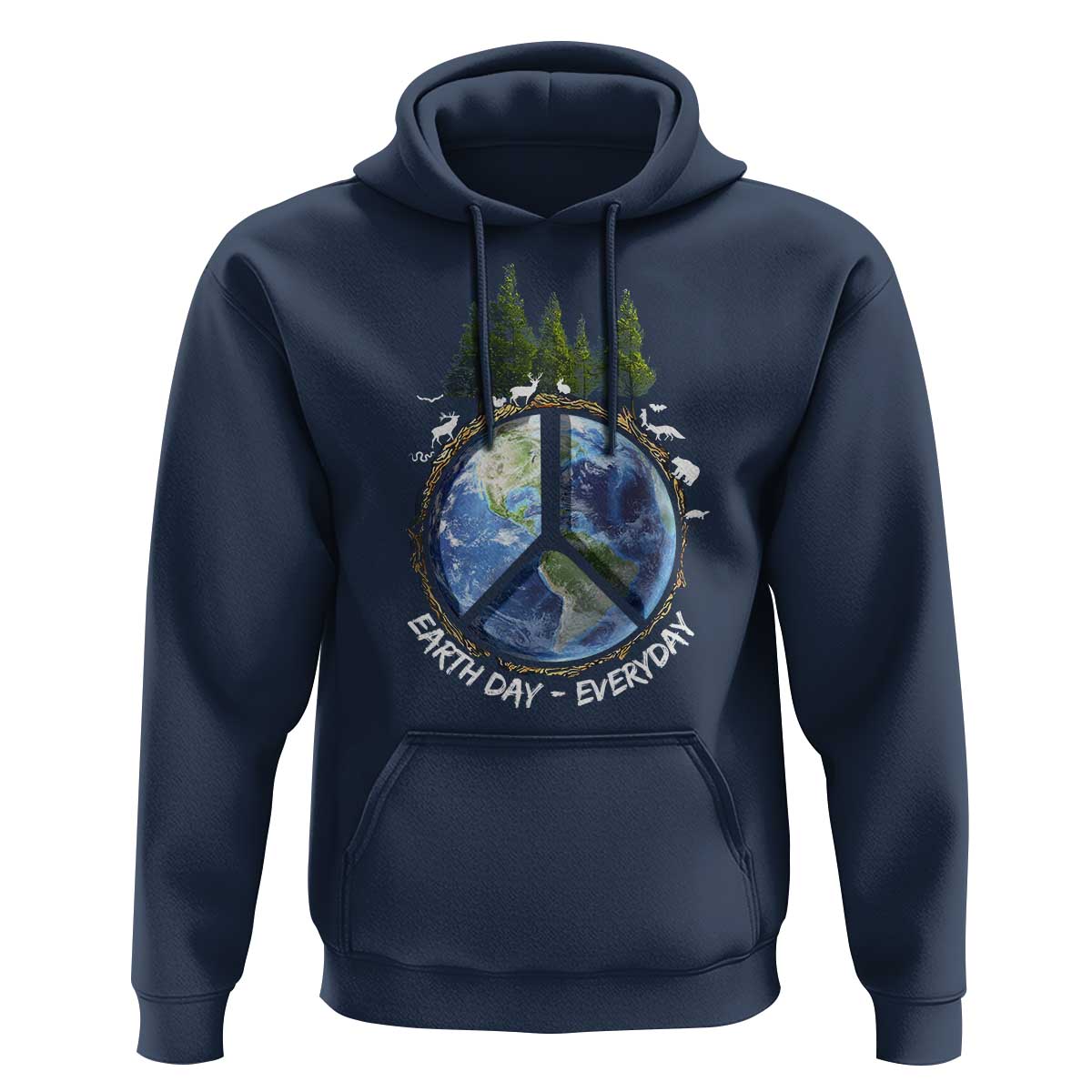 Earth Day Hoodie Everyday Peace Sign Positive Vibes