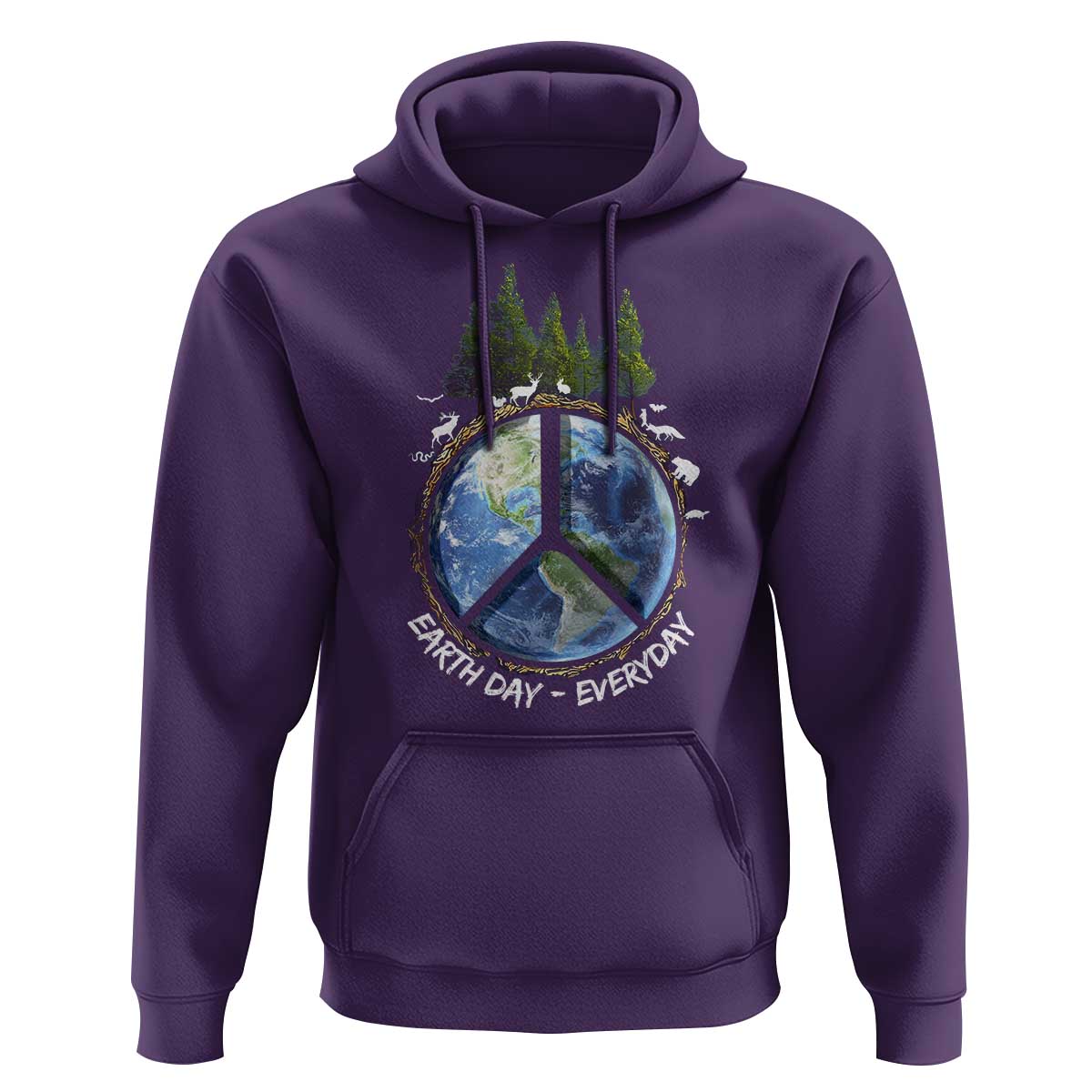 Earth Day Hoodie Everyday Peace Sign Positive Vibes