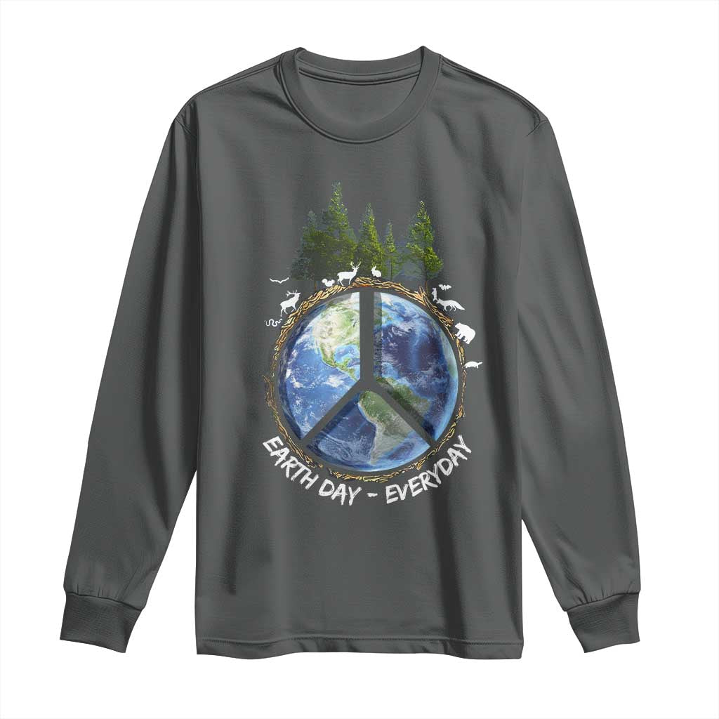 Earth Day Long Sleeve Shirt Everyday Peace Sign Positive Vibes