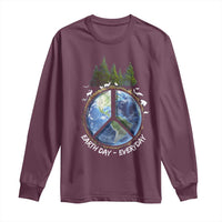 Earth Day Long Sleeve Shirt Everyday Peace Sign Positive Vibes