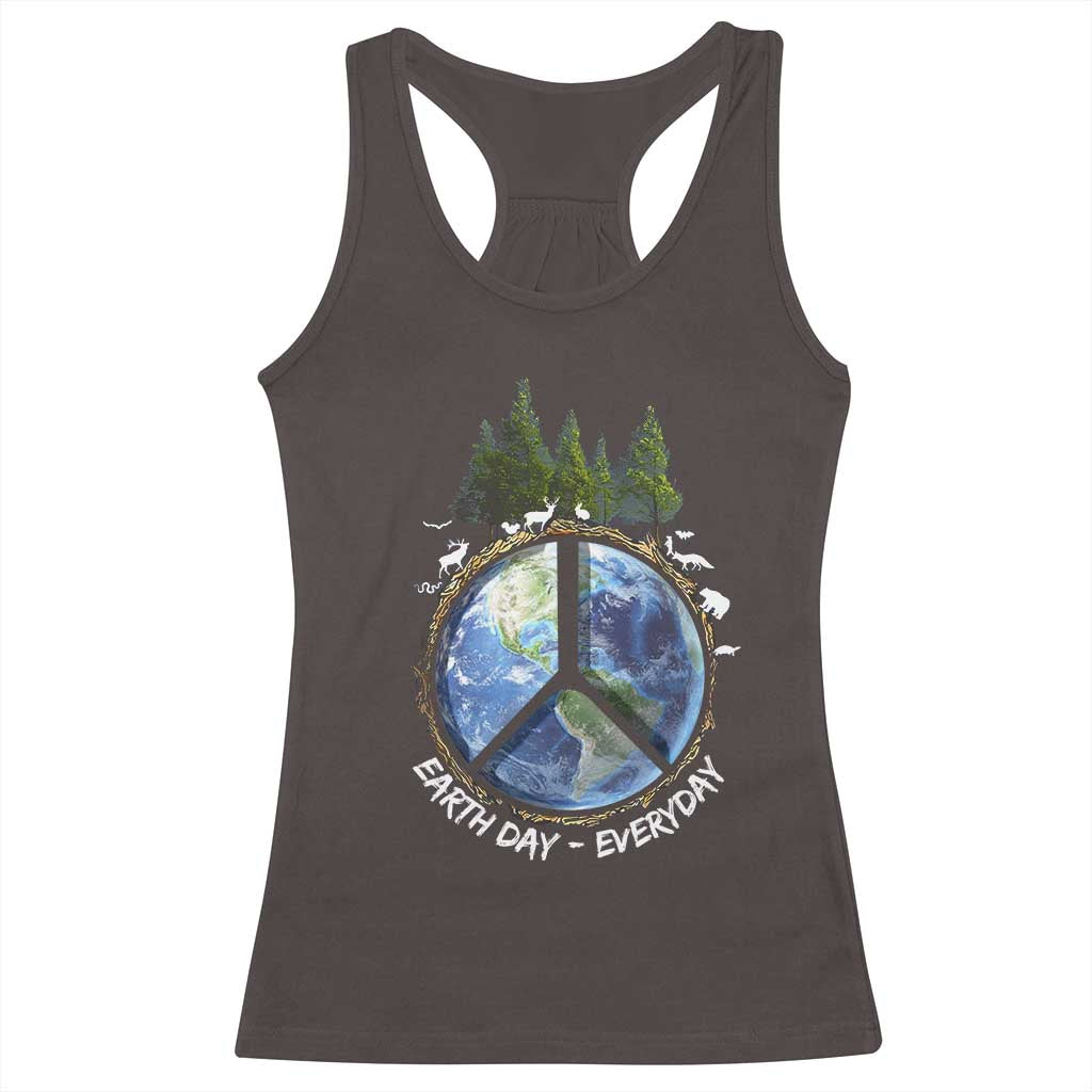 Earth Day Racerback Tank Top Everyday Peace Sign Positive Vibes