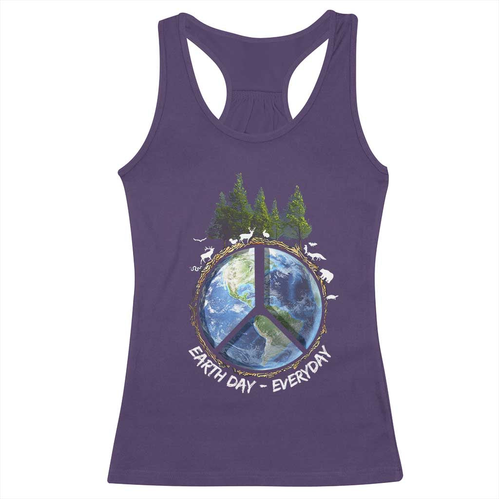 Earth Day Racerback Tank Top Everyday Peace Sign Positive Vibes
