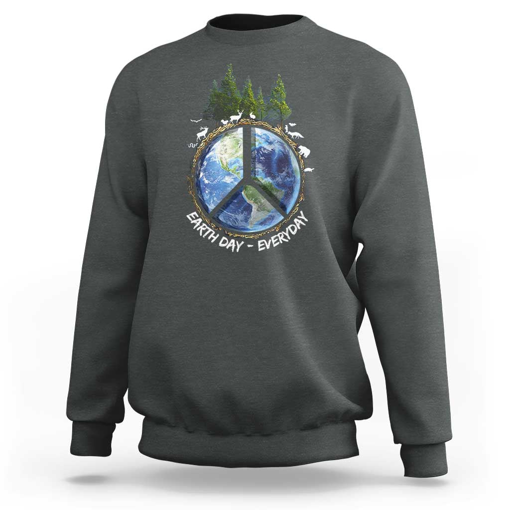 Earth Day Sweatshirt Everyday Peace Sign Positive Vibes