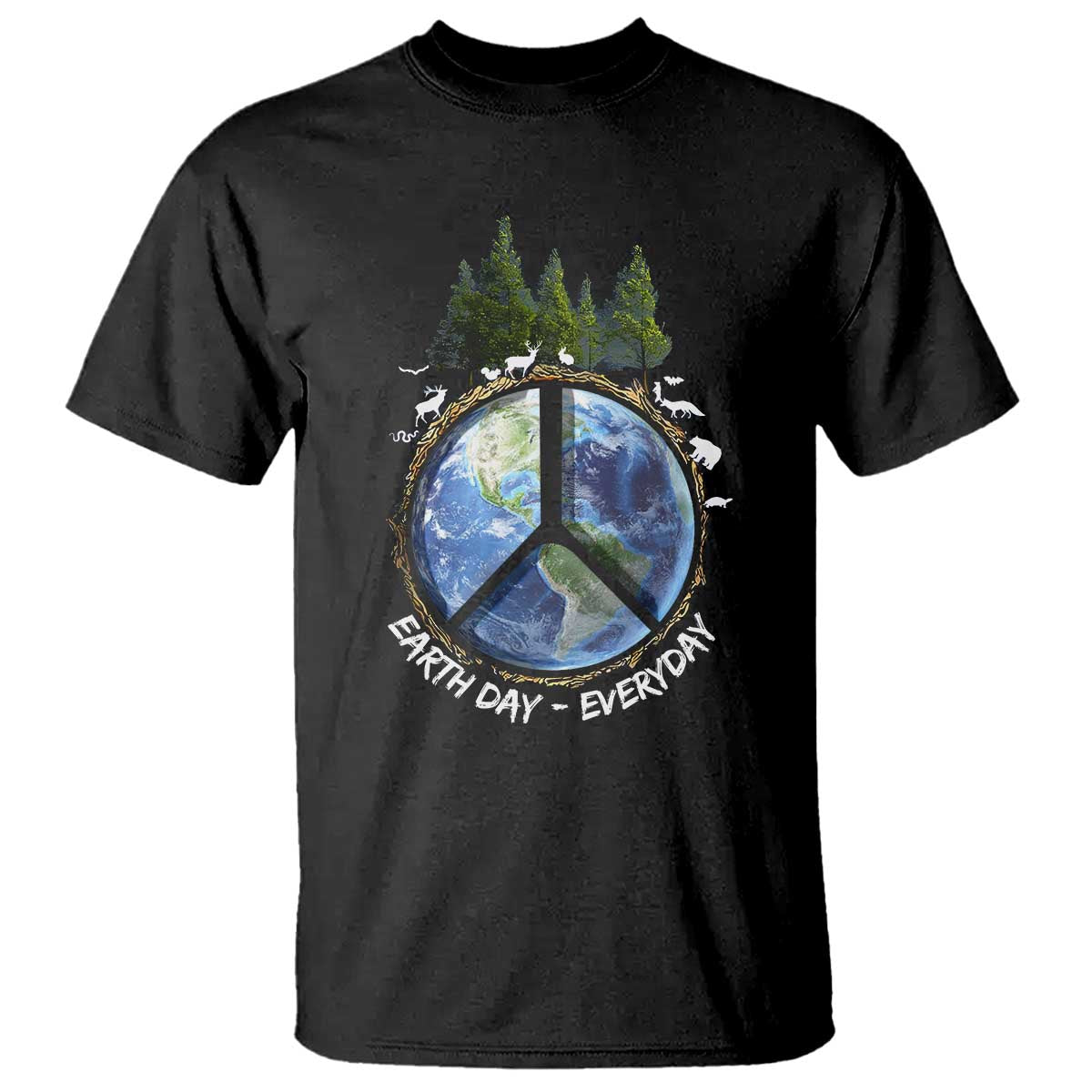 Earth Day T Shirt Everyday Peace Sign Positive Vibes