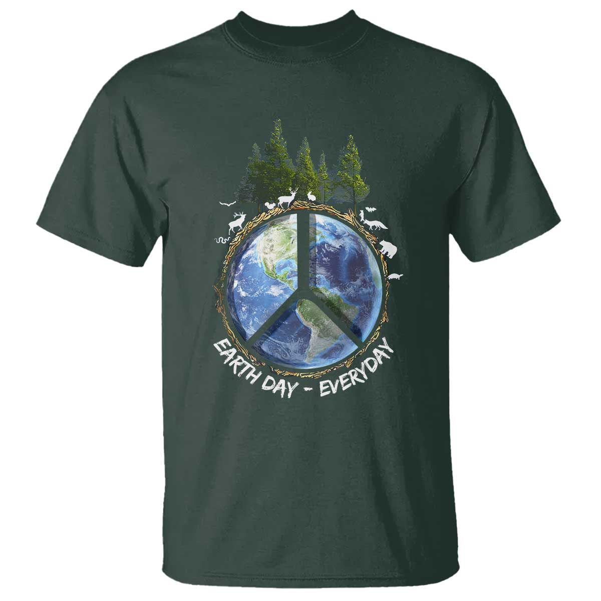 Earth Day T Shirt Everyday Peace Sign Positive Vibes