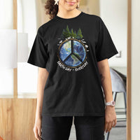 Earth Day T Shirt For Women Everyday Peace Sign Positive Vibes