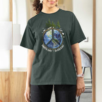 Earth Day T Shirt For Women Everyday Peace Sign Positive Vibes