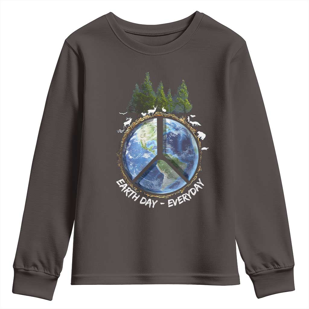 Earth Day Youth Sweatshirt Everyday Peace Sign Positive Vibes