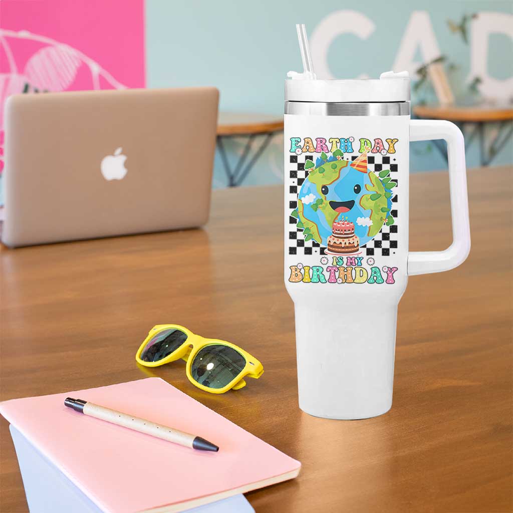 Earth Day Birthday Tumbler With Handle Its My Birthday April 22