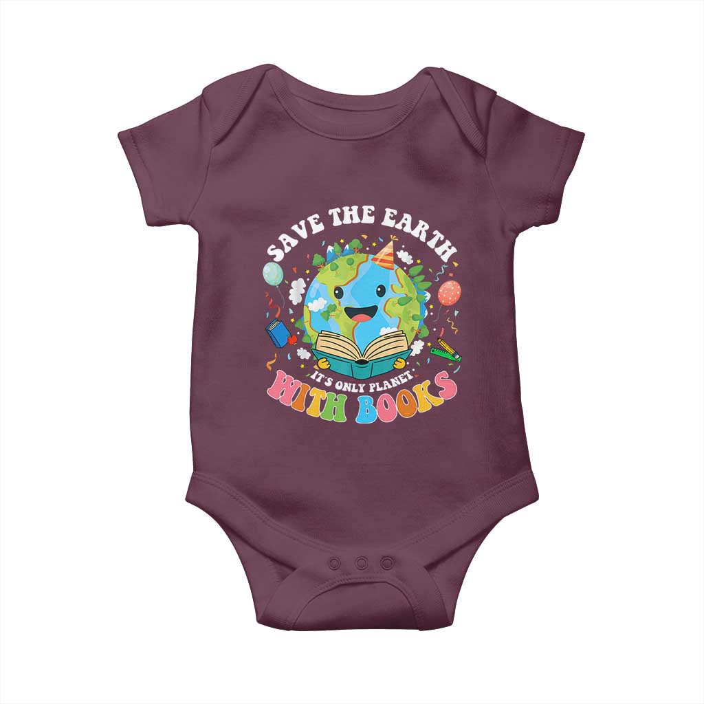 Earth Day Baby Onesie Save Earth Its Only Planet With Books Reader