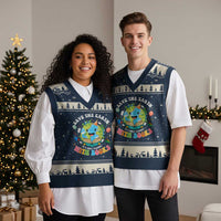 Earth Day V-Neck Knit Sweater Vest Save Earth Its Only Planet With Books Reader
