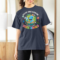 Earth Day T Shirt For Women Save Earth Its Only Planet With Books Reader