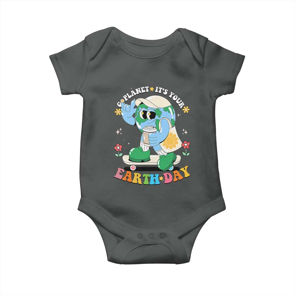 Earth Day Baby Onesie Cute Go Planet Its Your Earthday Groovy