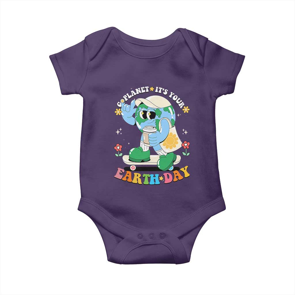Earth Day Baby Onesie Cute Go Planet Its Your Earthday Groovy