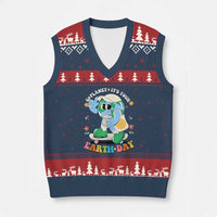 Earth Day V-Neck Knit Sweater Vest Cute Go Planet Its Your Earthday Groovy