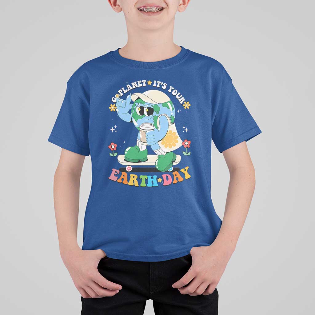 Earth Day T Shirt For Kid Cute Go Planet Its Your Earthday Groovy