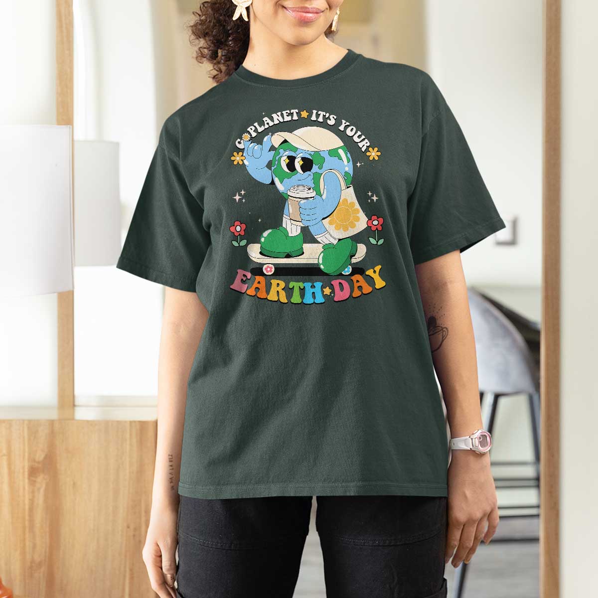 Earth Day T Shirt For Women Cute Go Planet Its Your Earthday Groovy