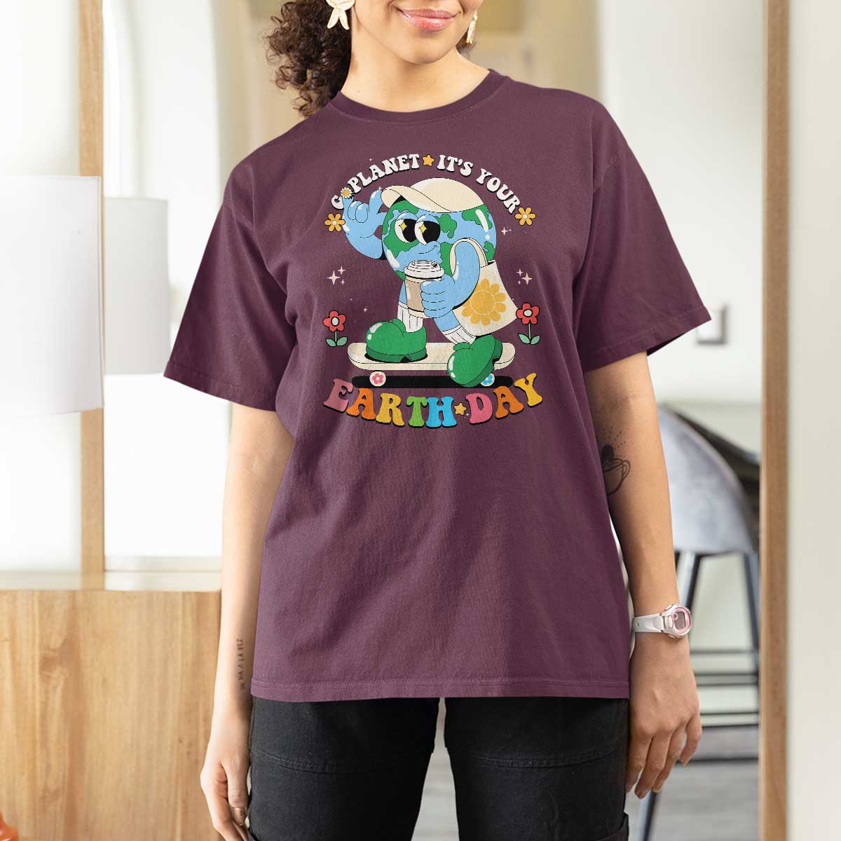 Earth Day T Shirt For Women Cute Go Planet Its Your Earthday Groovy