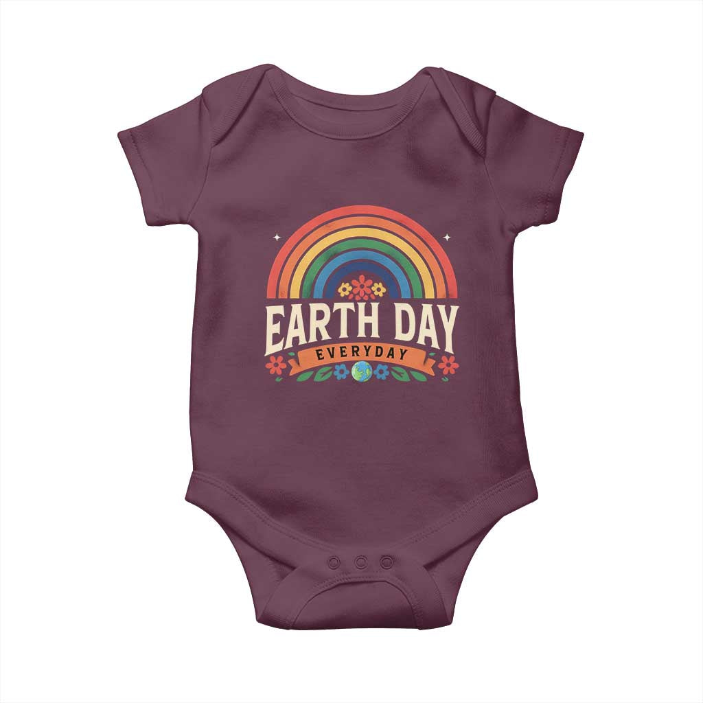 Earth Day Baby Onesie Everyday Retro Rainbow