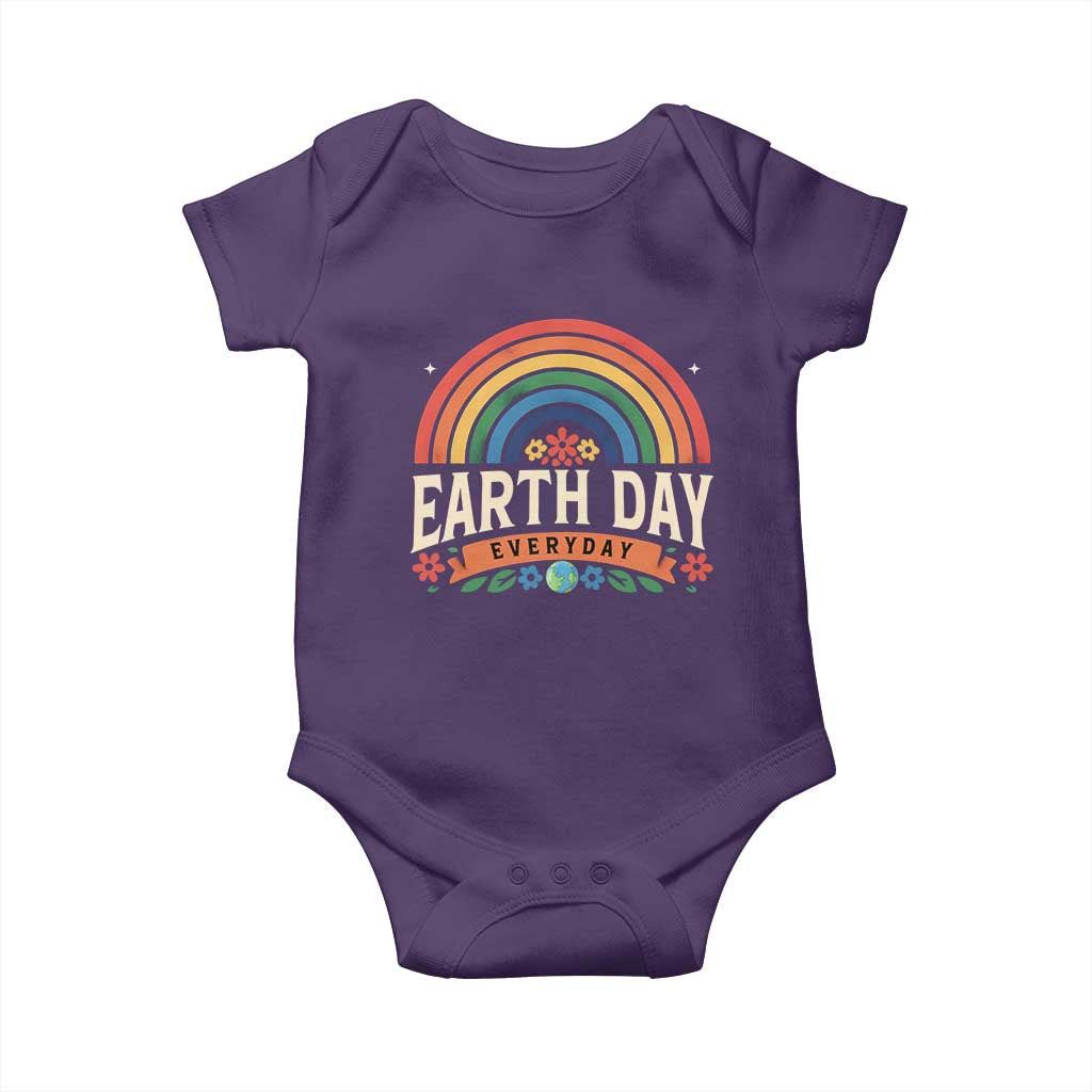 Earth Day Baby Onesie Everyday Retro Rainbow
