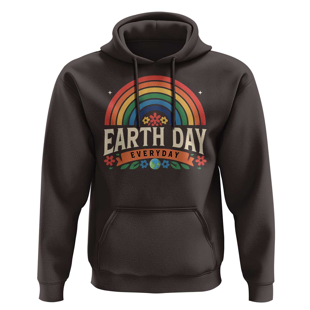 Earth Day Hoodie Everyday Retro Rainbow