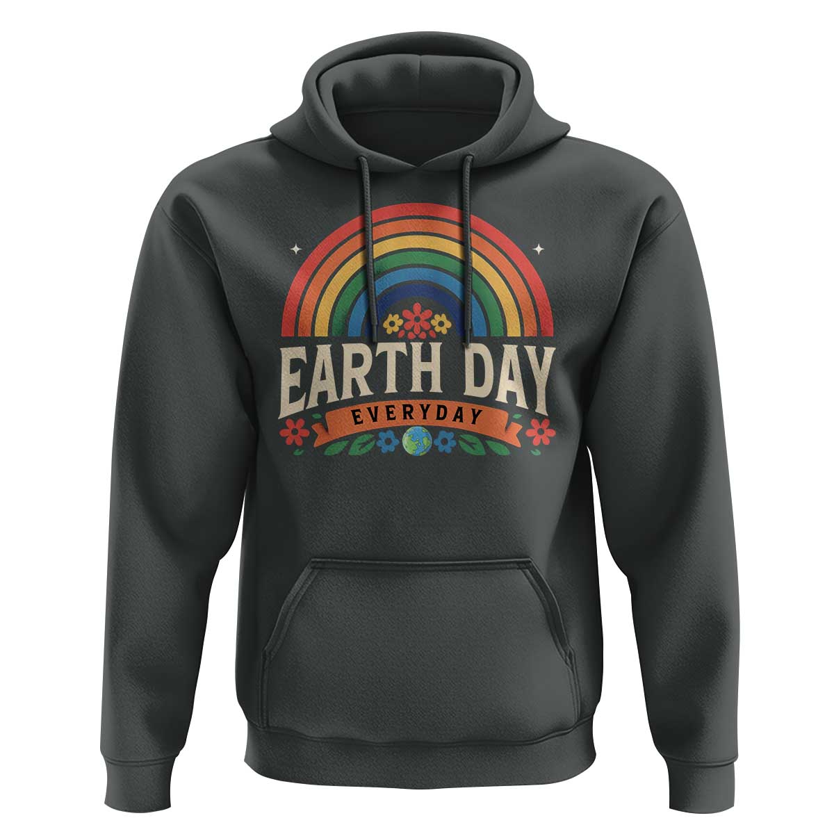 Earth Day Hoodie Everyday Retro Rainbow