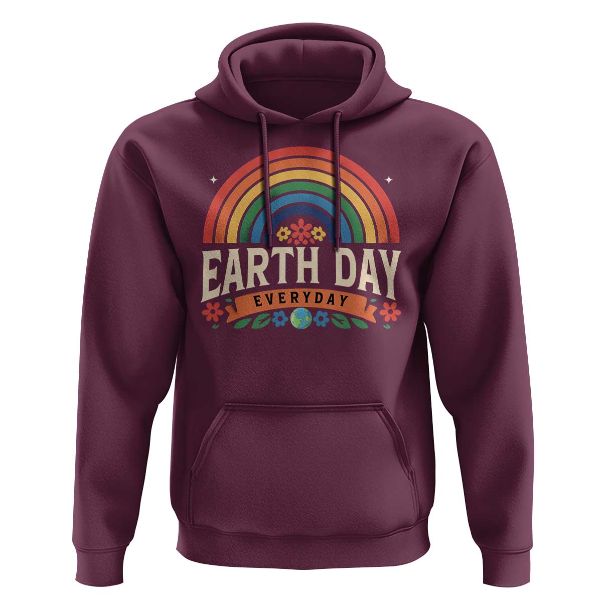 Earth Day Hoodie Everyday Retro Rainbow