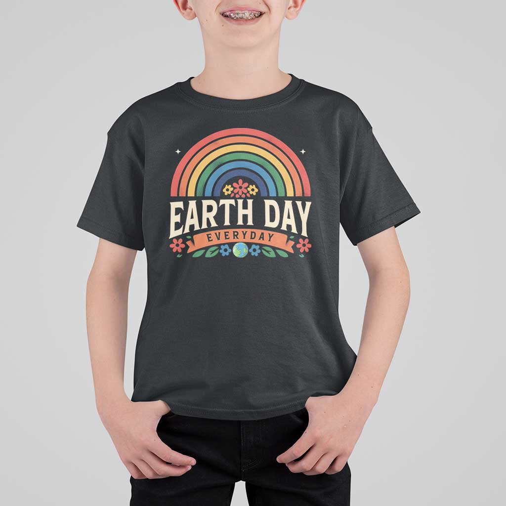 Earth Day T Shirt For Kid Everyday Retro Rainbow