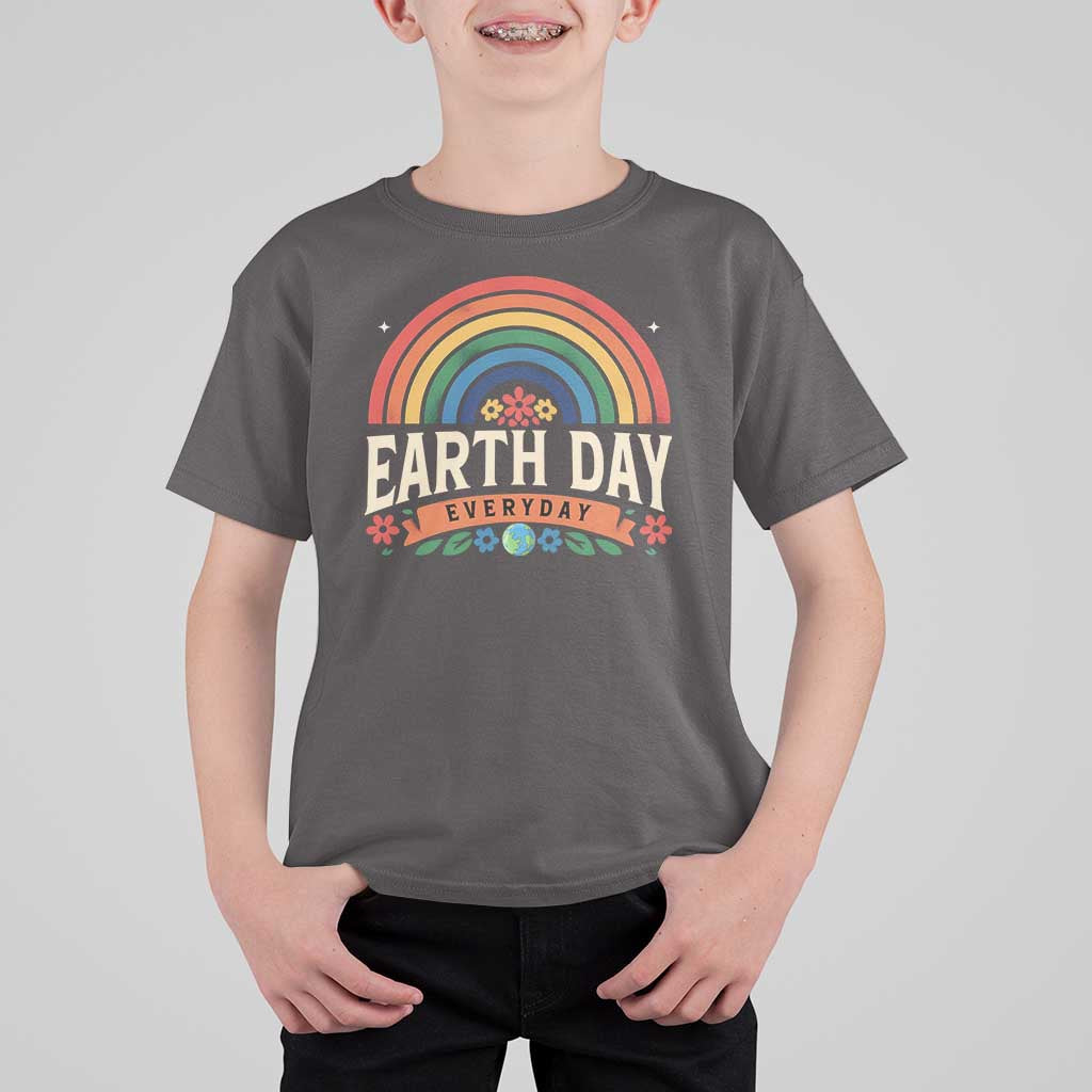 Earth Day T Shirt For Kid Everyday Retro Rainbow