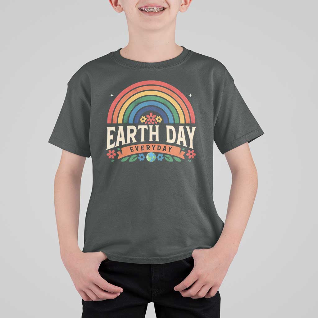 Earth Day T Shirt For Kid Everyday Retro Rainbow