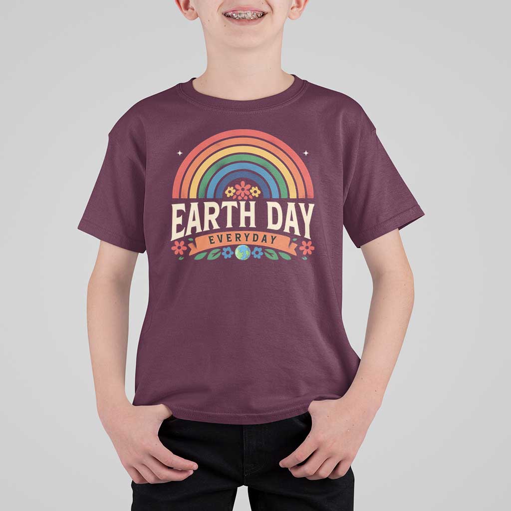 Earth Day T Shirt For Kid Everyday Retro Rainbow