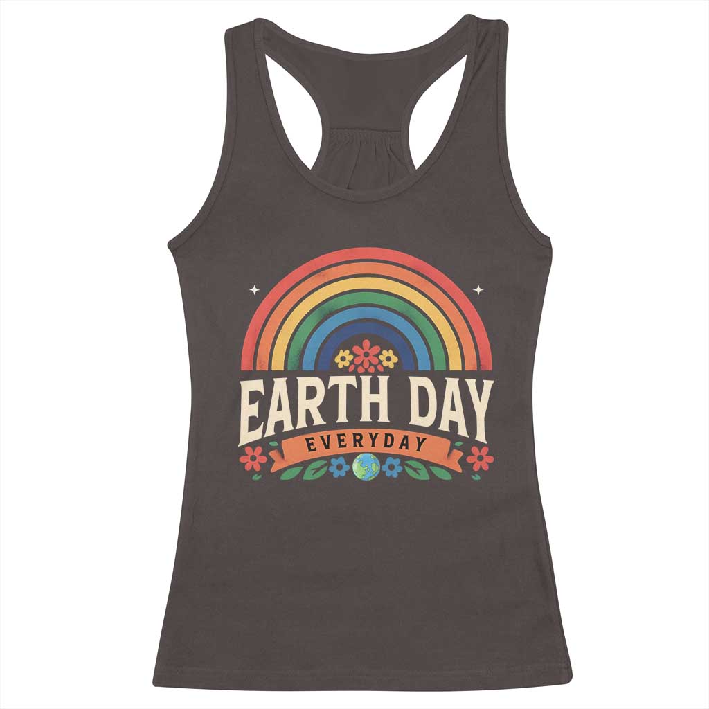 Earth Day Racerback Tank Top Everyday Retro Rainbow