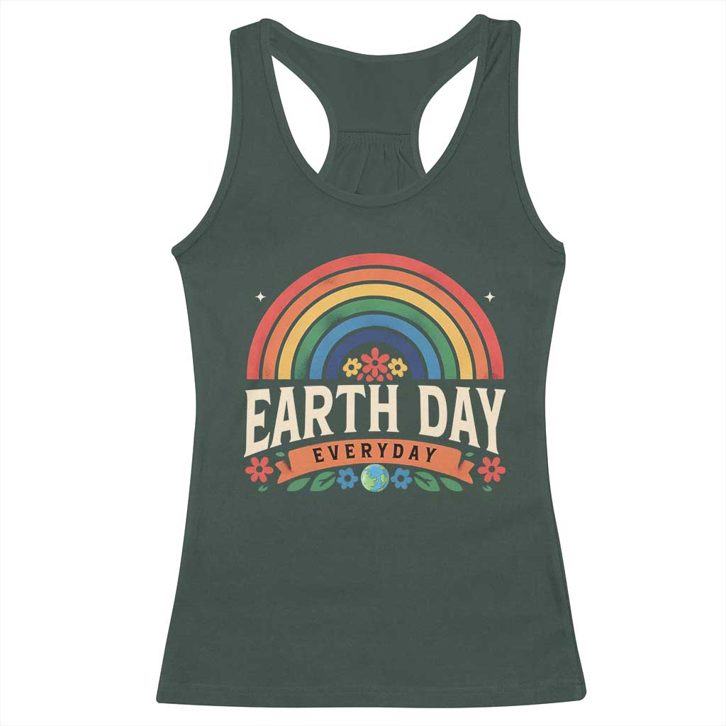 Earth Day Racerback Tank Top Everyday Retro Rainbow