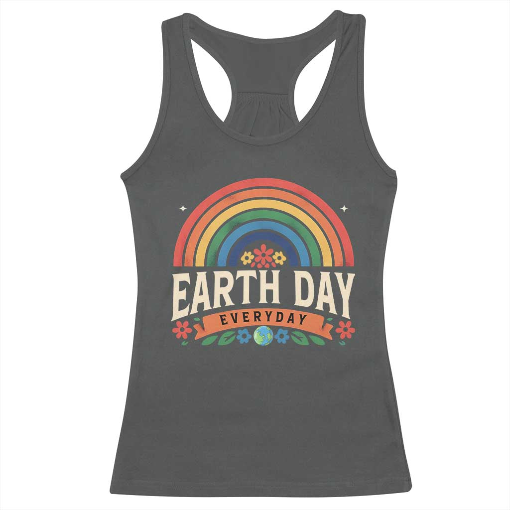 Earth Day Racerback Tank Top Everyday Retro Rainbow