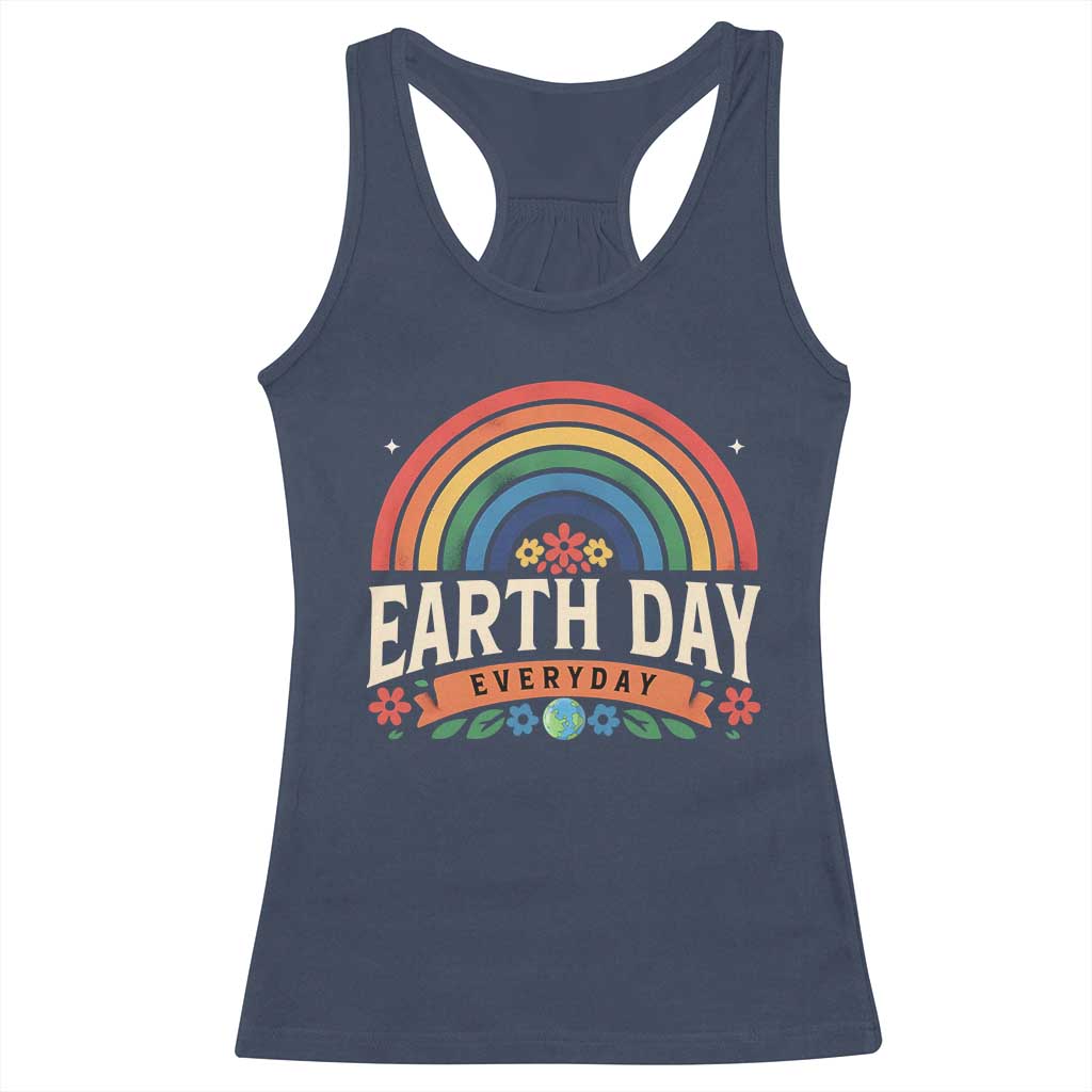 Earth Day Racerback Tank Top Everyday Retro Rainbow