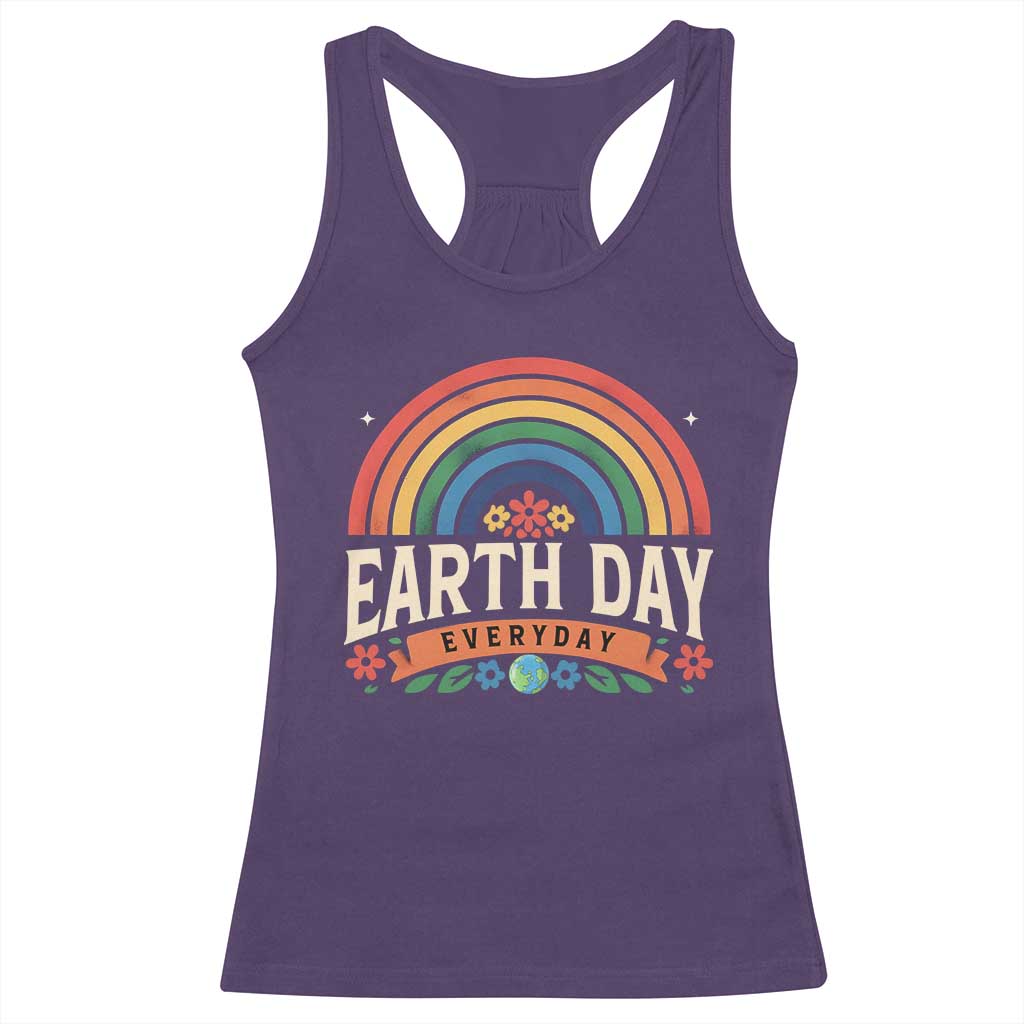 Earth Day Racerback Tank Top Everyday Retro Rainbow