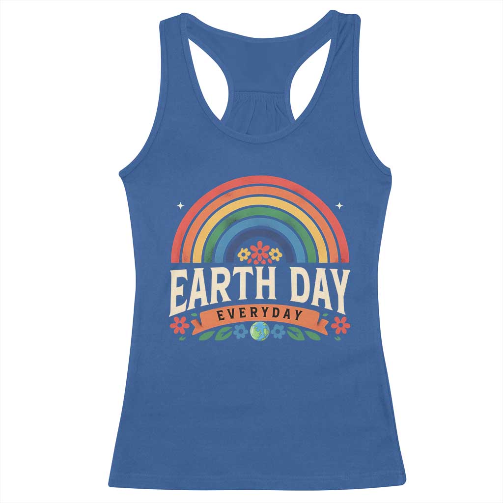 Earth Day Racerback Tank Top Everyday Retro Rainbow