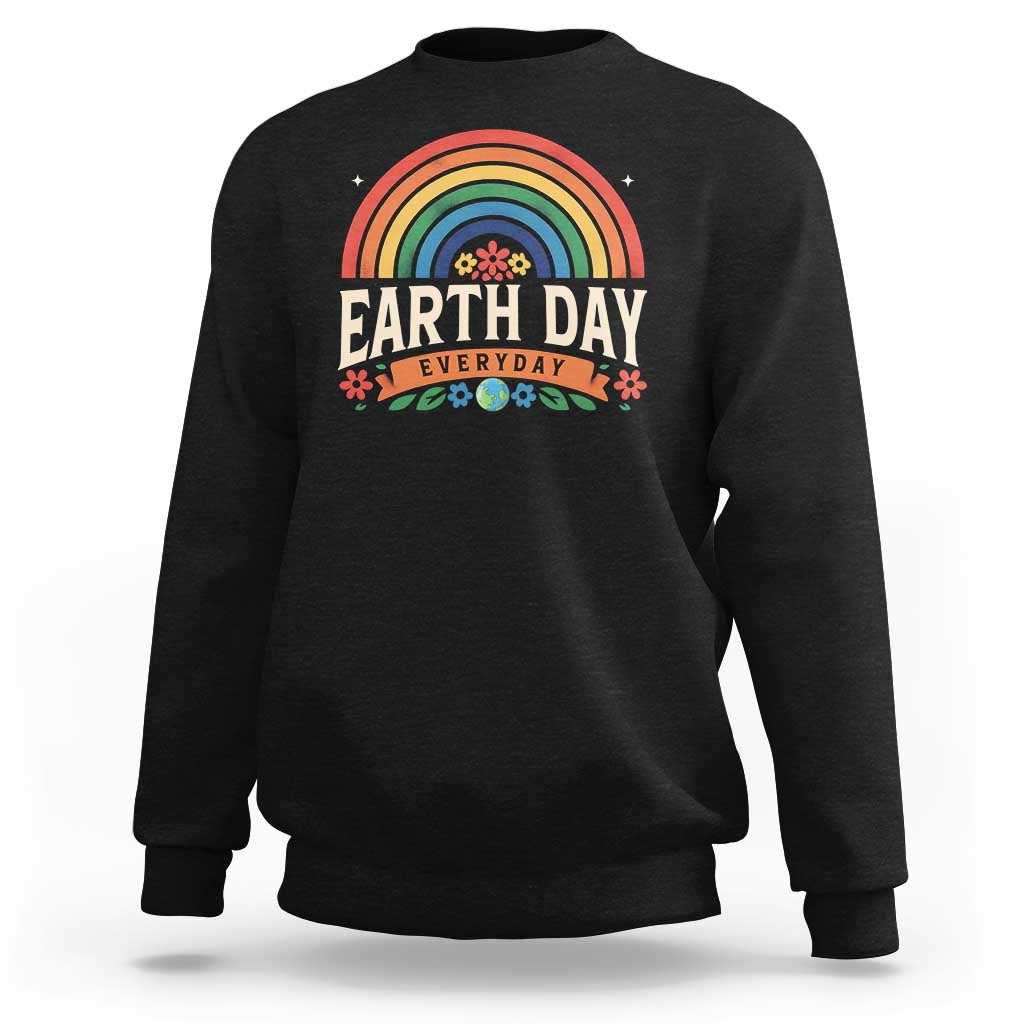 Earth Day Sweatshirt Everyday Retro Rainbow